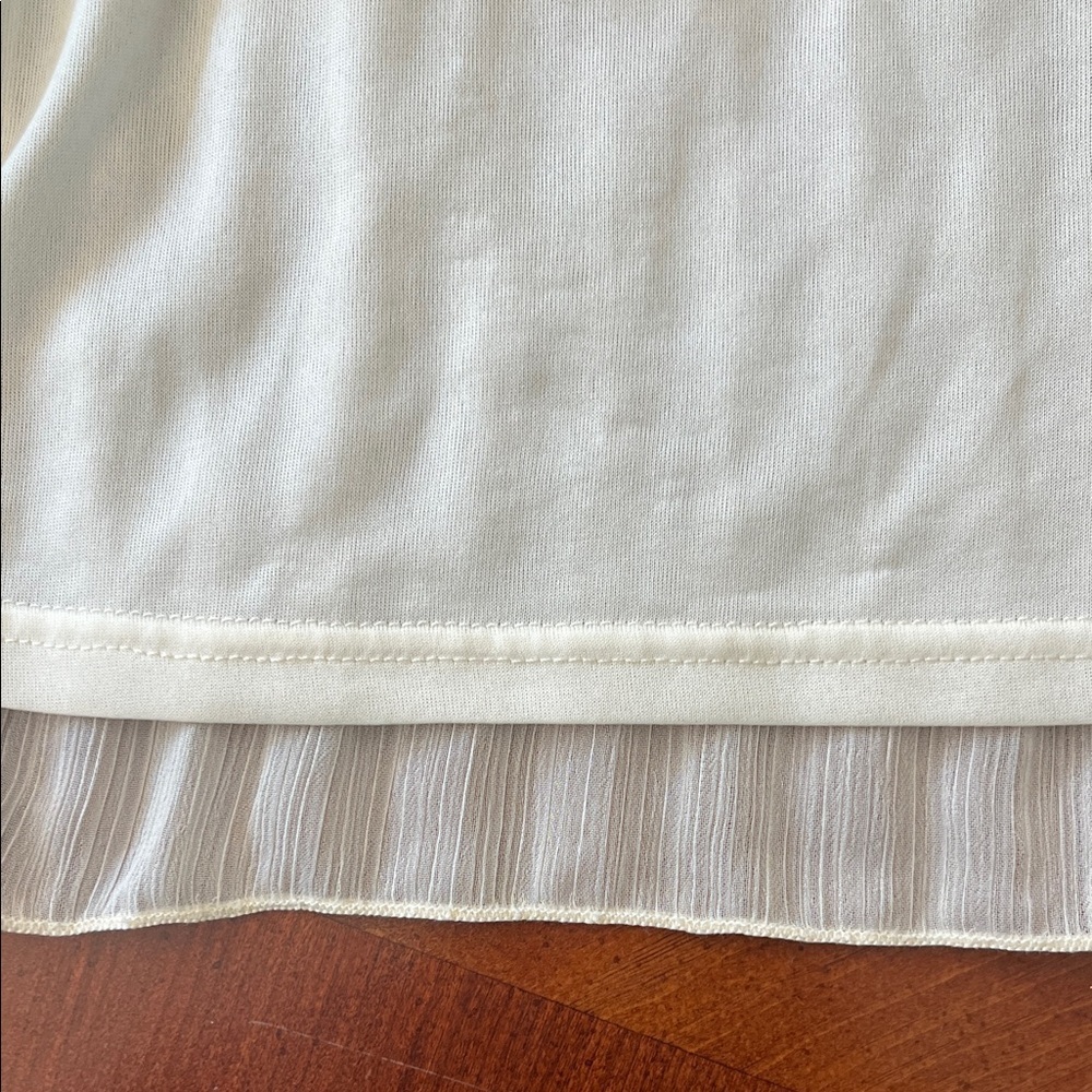 Ultra Pink XL Blouse Sheer Flutter Sleeve Cream - Picture 7 of 9